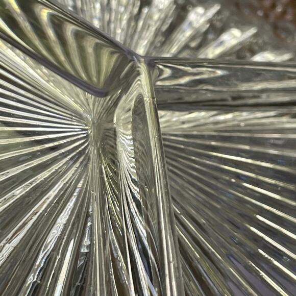 Vintage Pressed Glass Button Pattern Divided Dish - Picture 5 of 5